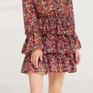 Storets Belen Printed Tiered Ruffle Dress